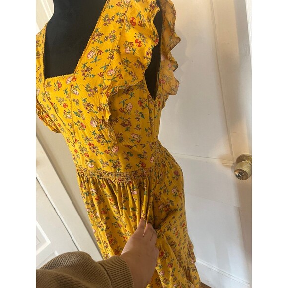 Matilda Jane Fantasy Fancy Yellow Floral Knee length Dress Size M - Picture 5 of 7